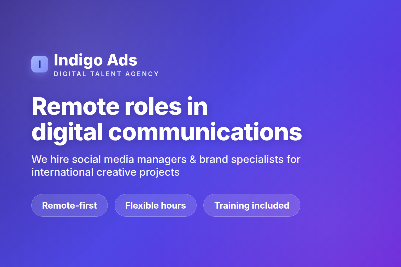 Indigo Ads — Digital Talent Agency
